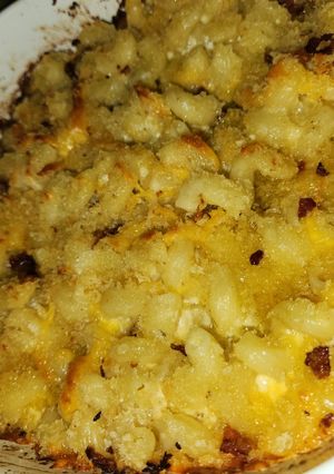 A picture of Baked macaroni and cheese.
