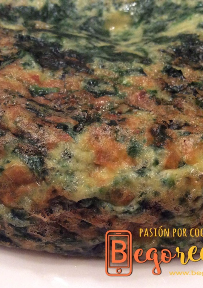 Una foto de Tortilla de espinacas y queso