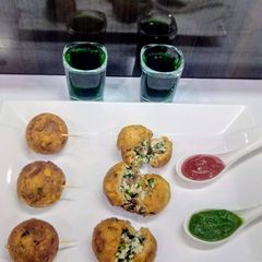 Cheese spinach potato croquet A picture of Cheese spinach potato croquet.