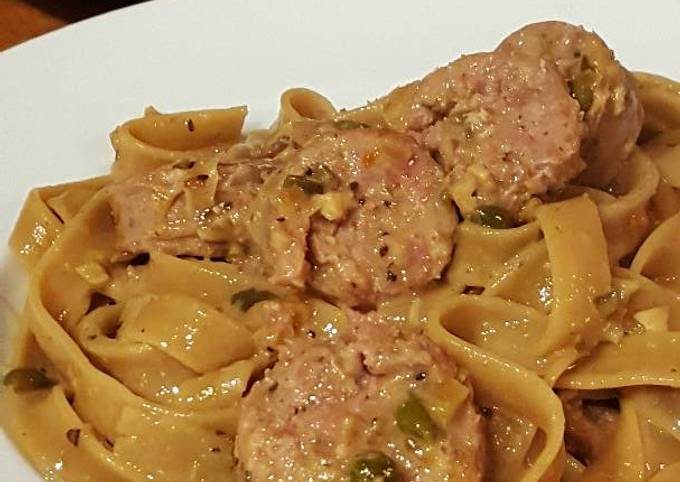 Steps to Prepare Quick Sausage Picatta Pasta