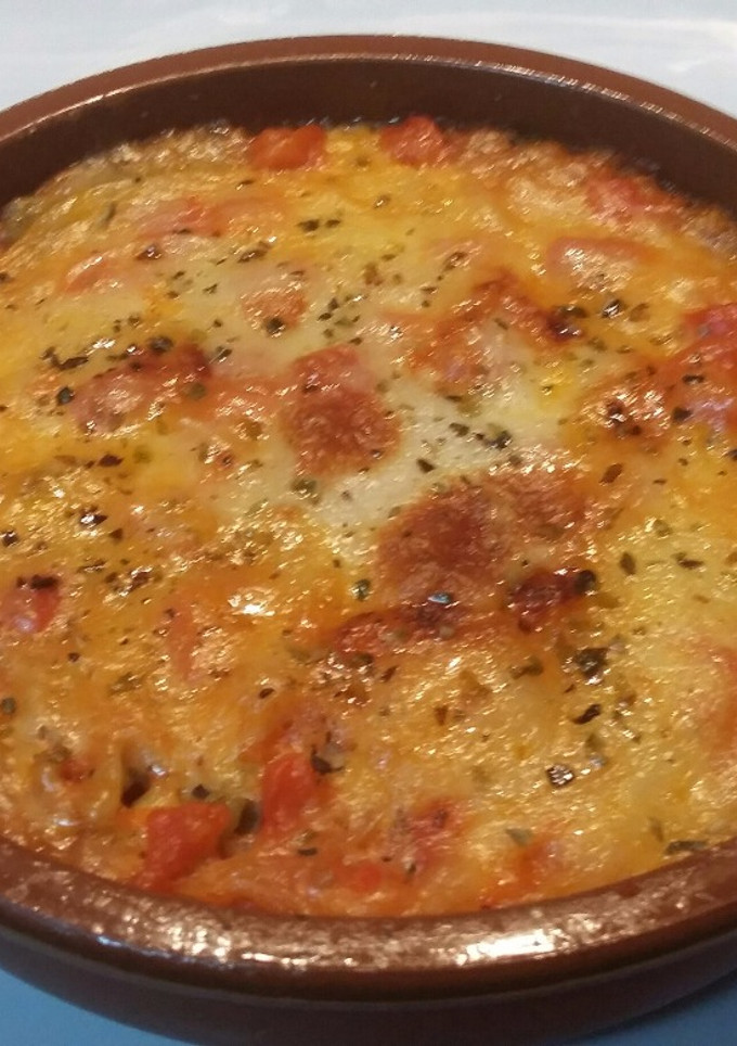 Una foto de Gratín de pasta a los dos quesos