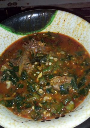 A picture of Okro soup.