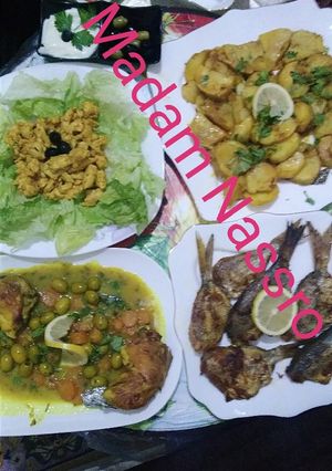 صورة لوصفة مرقة زيتون وبطاطا كوشة بالسمك