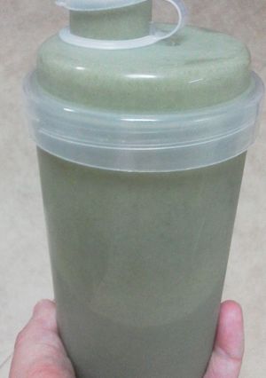 Una foto de Smoothie vegano para llevar. Apto muchos alérgicos y celiacos (con soja)