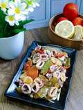 Sauteed vegetable with squid (tumis sayur sama cumi)