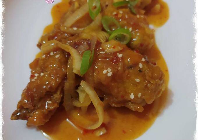 Standar Cara  bikin Dakgangjeong (Korean Spicy Chicken Wings) dijamin enak