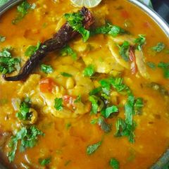 A picture of Rajasthani dal dhokli.