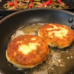 A picture of Leftover Mashed Potato Croquettes with Cheese & Green Onions.