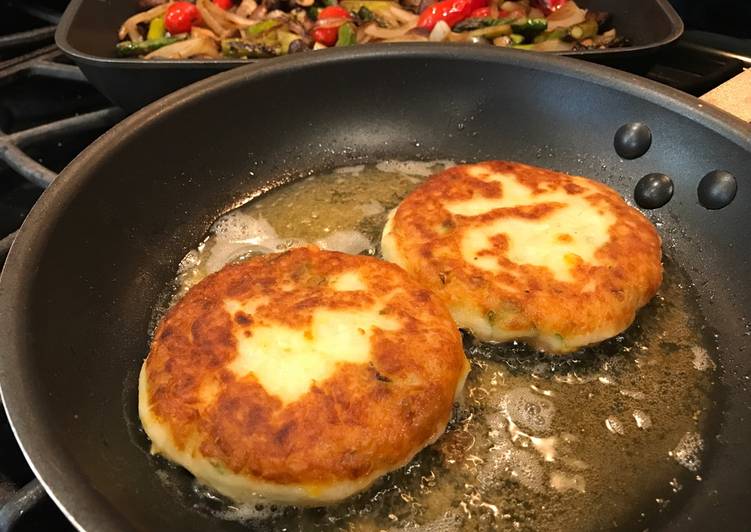 Steps to Make Super Quick Homemade Leftover Mashed Potato Croquettes with Cheese &amp; Green Onions