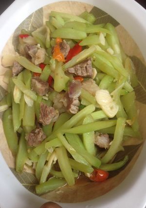 Foto resep Oseng labu+daging