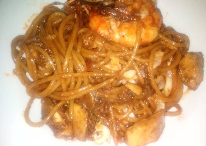 Spaghetti Masak Bumbu Mi Goreng Khas Aceh