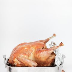 A picture of Roast Chicken with Helzel Stuffing.