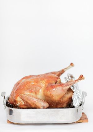 A picture of Roast Chicken with Helzel Stuffing.