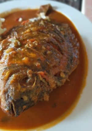 A picture of Spicy tilapia fish stew.