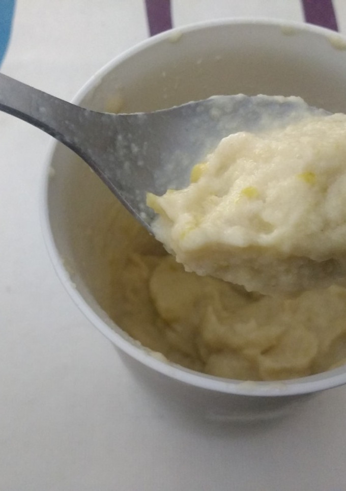 Una foto de Helado de manzana y plátano sin azúcar ni edulcorante