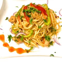 A picture of Chicken Fajita Spaghetti.