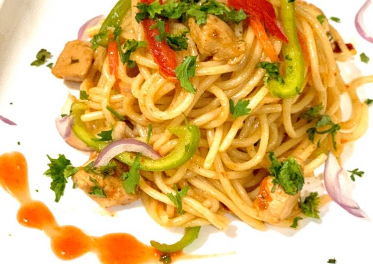 Easiest Way to Prepare Speedy Chicken Fajita Spaghetti