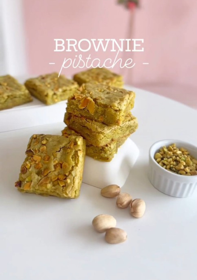 Una foto de Brownies de pistacho