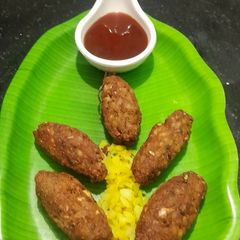 Leftover Poha Banana flour Kebabs A picture of Leftover Poha Banana flour Kebabs.