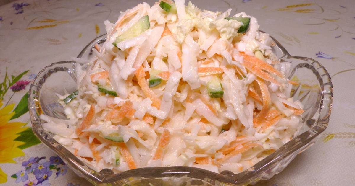 Праздничный салат из зеленой редьки – кулинарный рецепт