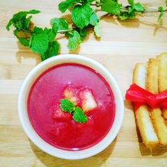 A picture of Beetroot Mint Soup.