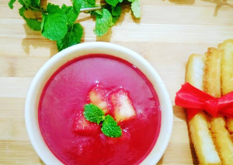 Step-by-Step Guide to Make Quick Beetroot Mint Soup