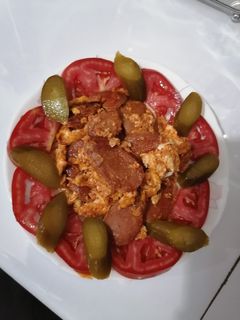 عکسی از دستور سوسیس تخم مرغ ربی 😋😋