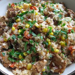 A picture of Mexican Inspired Chicken Takikomi Gohan.