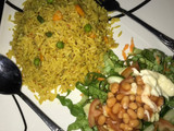 Fried rice with salad
