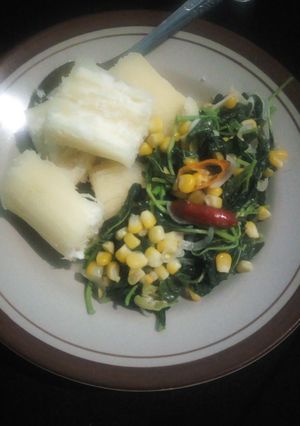 Foto resep Tumis Bayam Jagung | Diet Bumil 28 week | Day 2