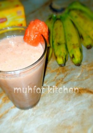 Watermelon & banana smoothie ainihin hoton girkin