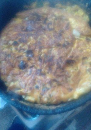 Una foto de Tortilla de fideos sobrantes