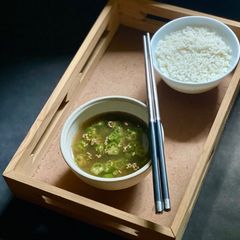 A picture of Miso Soup with Okra.