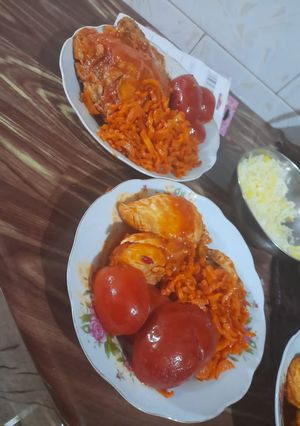 عکسی از دستور مرغ مجلسی ھمراہ با ھویج