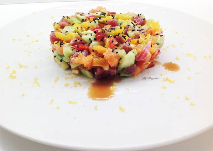 Insalata di tartare salmone e tonno