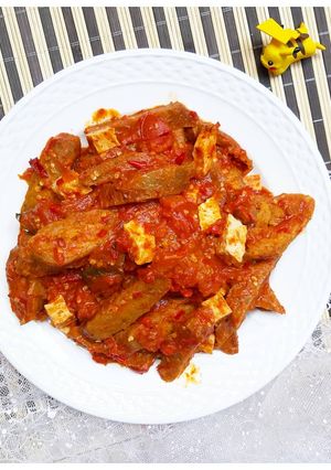 Foto resep Tumis Sambal Udang + Bakso Tiram Vegan