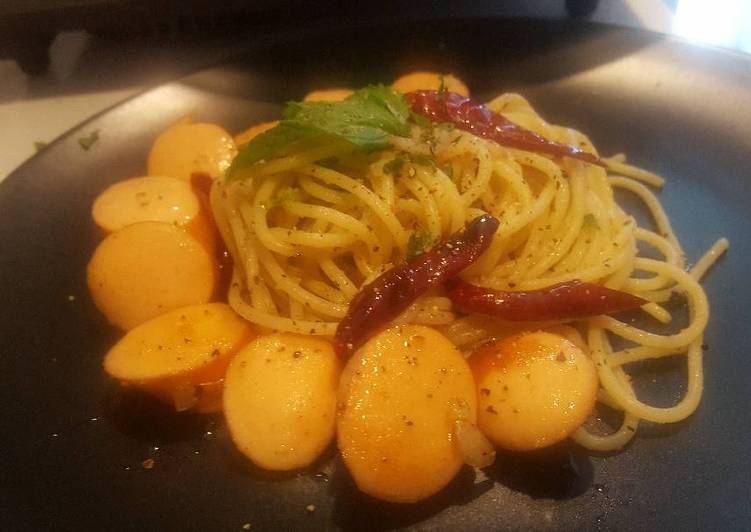 Recipe of Any-night-of-the-week Spaghetti aglio e olio with sausage