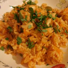 A picture of Japanese Style Ketchup Chicken Rice.