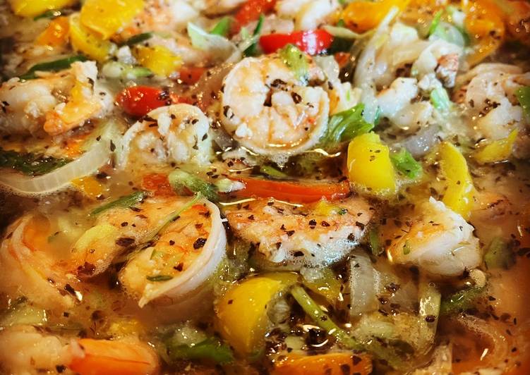 Garlic Shrimp Stir-Fry with Peppers &amp; Onions