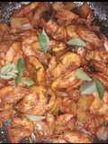 Spicy king prawns fry
