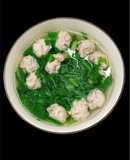 Canh cải xanh nấu mọc (giò sống)
