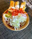 Enchiladas de pollo fritas a mi estilo y sabor