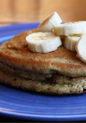 Una foto de Hotcakes integrales de banana