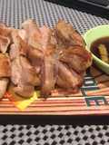 Chicken steak soy sauce wasabi