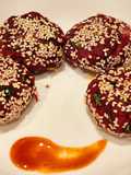Beetroot Tikki or Patties with Sesame Seeds