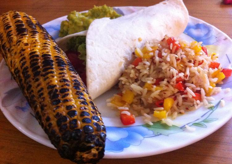 Recipe of Perfect Tortillas with Refried Beans and Spicy Rice