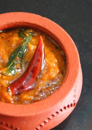 A picture of Raw Mango Thokku.