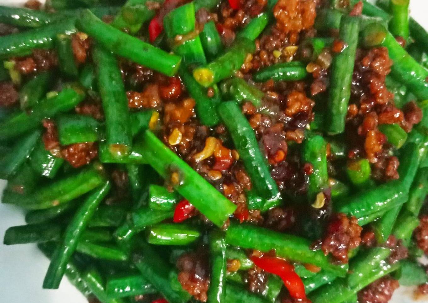 Tumis Kacang Panjang With Daging Sapi Cincang