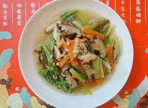 小白菜炒香菇 的食譜成品照片