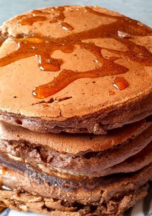 Una foto de Pancakes de avena y chocolate